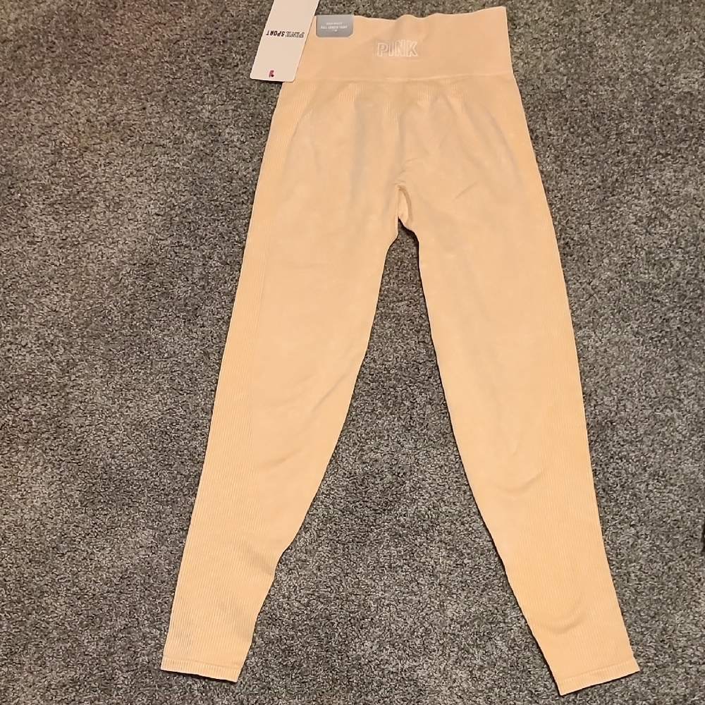 PINK Victoria's Secret Cream Hoodie and Tan Leggings Set - Picture 13 of 16